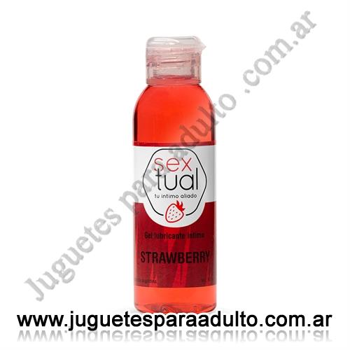 Aceites y lubricantes, Lubricantes Sextual, Gel estimulante sabor frutilla 80 ml